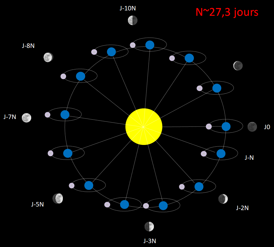 La Lune tous les mois au cours de l'année